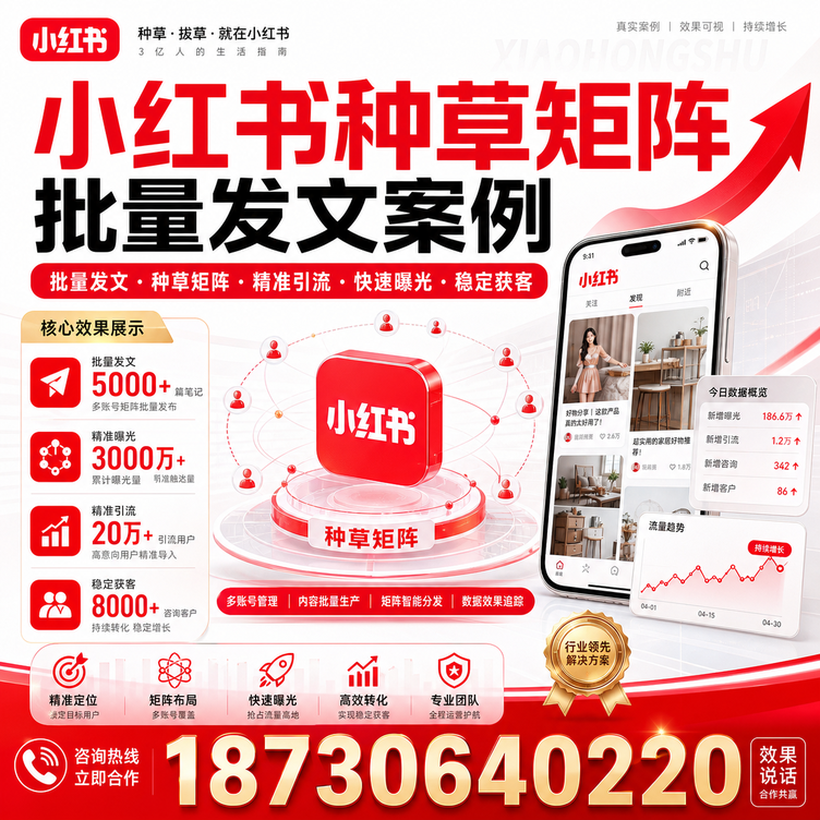赤峰小红书种草矩阵批量发文案例